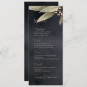 Dunkle botanische Vegetation Vintage rustikale Hoc Menükarte (Vorne/Hinten)