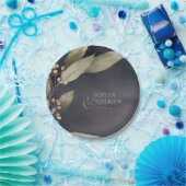 Dunkle botanische Vegetation Vintage rustikale Hoc Pappteller (Party)