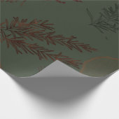 Dunkle botanische Weihnachten Geschenkpapier (Ecke)