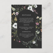 Dunkle botanische Wildblumen | Angaben zur Hochzei Begleitkarte (Vorderseite)