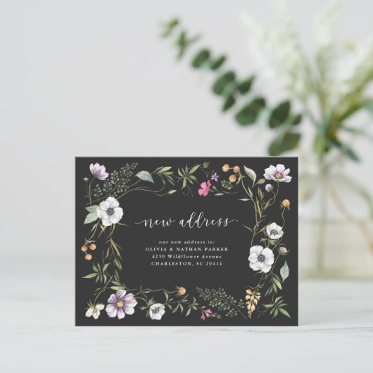 Dunkle botanische Wildblumen | Ankündigung der Bef (Stehend Vorderseite)