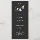Dunkle botanische Wildblumen | Elegante Hochzeit Programm (Vorderseite)