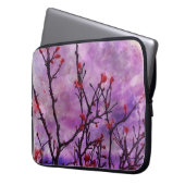 Dunkle Branchen mit roten Buds Laptopschutzhülle (Vorderseite Links)