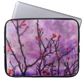 Dunkle Branchen mit roten Buds Laptopschutzhülle (Vorderseite)