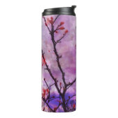 Dunkle Branchen mit roten Buds Thermosbecher (Nach links gedreht)