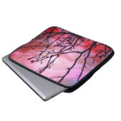 Dunkle Branchen roten Buds und fiery Sky Laptopschutzhülle (Vorne Knopf)