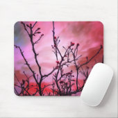 Dunkle Branchen roten Buds und fiery Sky Mousepad (Mit Mouse)