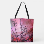 Dunkle Branchen roten Buds und fiery Sky Tasche (Vorderseite)