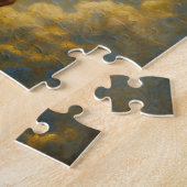 Dunkle braune Engel-Frau mit schwarzen Flügeln Puzzle (Seite)