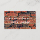 Dunkle Brick Muster für Bauarbeiter Visitenkarte (Rückseite)