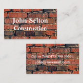 Dunkle Brick Muster für Bauarbeiter Visitenkarte (Vorne/Hinten)