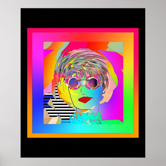 Dunkle Brillen und eine schwarze Spiegelwand trage Poster (Vorne)