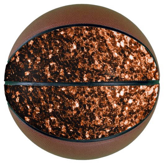 Dunkle Bronze-Imitate Glitzer Glitzern Basketball (Vorderseite)