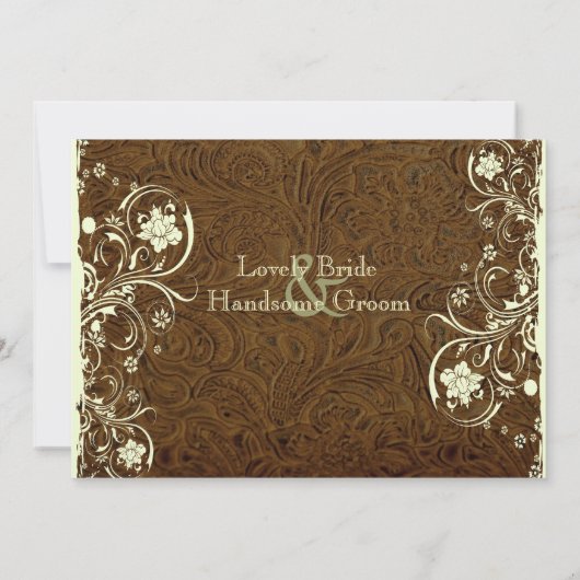 Dunkle Brownlederne Einladung (Rückseite)