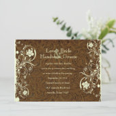 Dunkle Brownlederne Einladung (Stehend Vorderseite)