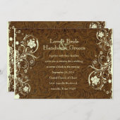 Dunkle Brownlederne Einladung (Vorne/Hinten)