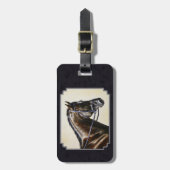 Dunkle Bucht Dressurpferd Blauschwarz Gepäckanhänger (Vorderseite vertikal)