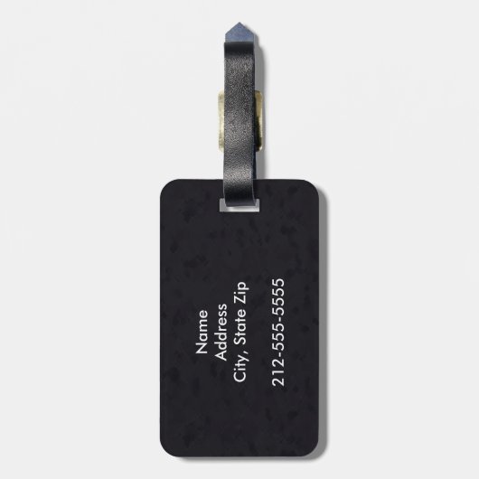 Dunkle Bucht Dressurpferd Blauschwarz Gepäckanhänger (Rückseite vertikal)