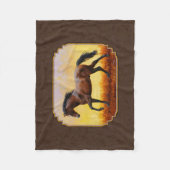Dunkle Bucht Running Horse Brown Fleecedecke (Vorderseite)