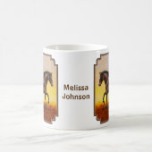 Dunkle Bucht Stallion Pferde Galopp Kaffeetasse (Mittel)