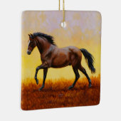 Dunkle Bucht Stallion Pferde Galopp Keramikornament (Rechts)