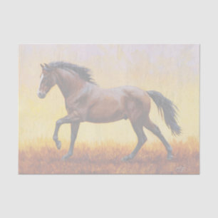 Dunkle Bucht Stallion Pferde Galopp Seidenpapier