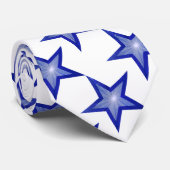 Dunkle Bue Star Krawatte weiß (Gerollt)