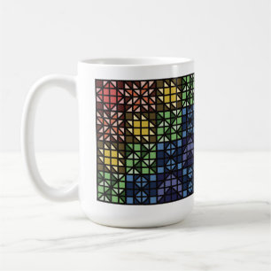 Dunkle Bunte Quilt-Blöcke Kaffeetasse