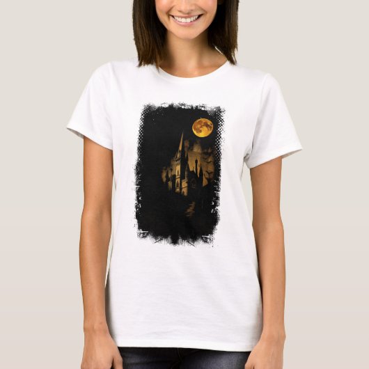 Dunkle Burg Eternal Night Horror zum Thema T-Shirt (Vorderseite)