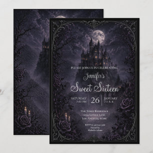 Dunkle Burg Gothic Sweet 16 Einladung