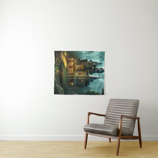 Dunkle Burg Wandteppich (Beispiel (Horizontal))