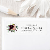 Dunkle Burgund & Blush Pink Rücksendeadresse (Insitu)