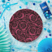 Dunkle Burgund-Rose. Pappteller (Party)
