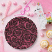 Dunkle Burgund-Rose. Pappteller (Party)
