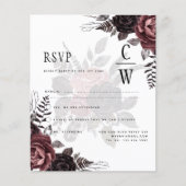 Dunkle Burgund Schwarze Rose Hochzeitsfest Winter (Vorderseite)