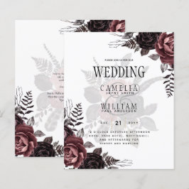 Dunkle Burgund Schwarze Rose Hochzeitsfest Winter