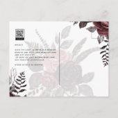 Dunkle Burgund Schwarze Rose Hochzeitsfest Winter Postkarte (Rückseite)