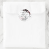 Dunkle Burgund Schwarze Rose Hochzeitsfest Winter Runder Aufkleber (Tasche)