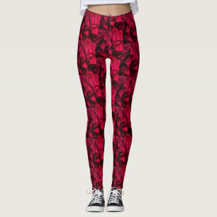 Dunkle Burgunder-Rüschen auf maßgeschneiderten eng Leggings