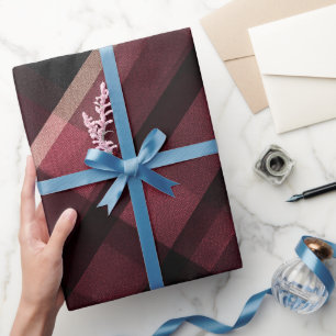Dunkle Burgunder Schwarz Karo Glut Karomuster Geschenkpapier