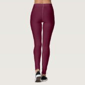 Dunkle Burgunderfarbe Einfarbig Leggings (Rückseite)