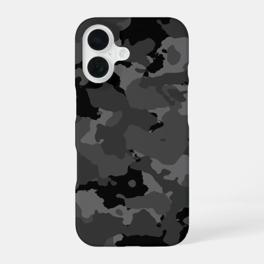 Dunkle Camouflage Muster iPhone 16 Hülle (Rückseite)