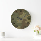 Dunkle Camouflage Rundrömische Numeruhr Große Wanduhr (Zuhause)