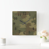 Dunkle Camouflage Square Uhr (Zuhause)