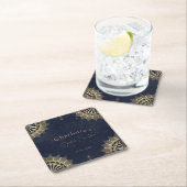 Dunkle Celestial Sun und Moon Bridal Brunch Dusche Rechteckiger Pappuntersetzer (Vor Ort)