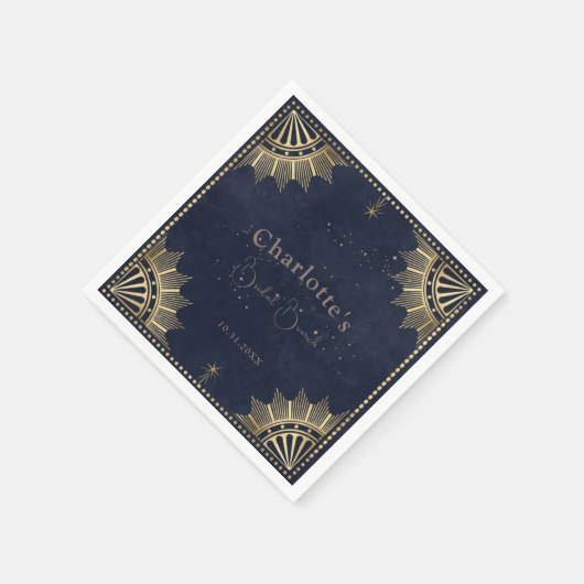 Dunkle Celestial Sun und Moon Bridal Brunch Dusche Serviette (Ecke)