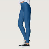 Dunkle Cerulean-Farbige Einfache Farbe Leggings (Links)