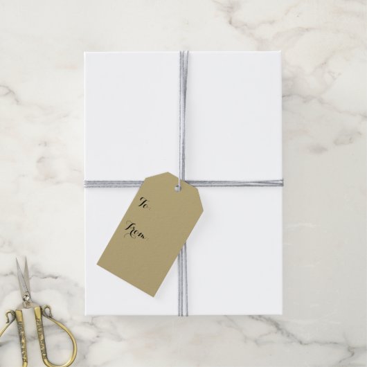 Dunkle Champagnerfarbe Geschenkanhänger (Mit Garn)