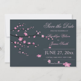 Dunkle Cherry Blossom Hochzeit speichern das Datum Save The Date