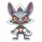 Dunkle Chupacabra Art Halloween Fantasy Creature Aufkleber (Vorderseite)